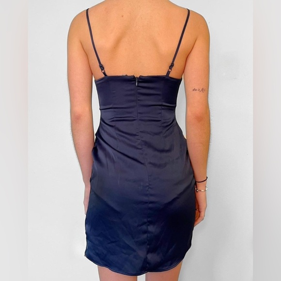 Urban Outfitters Mallory Cowl Neck Slip Dress Dark Blue XS excellent condition - Picture 2 of 9